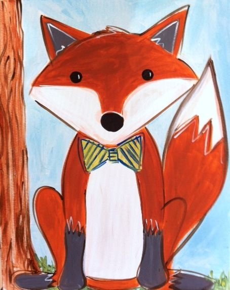 Лиса рисунок гуашью для детей