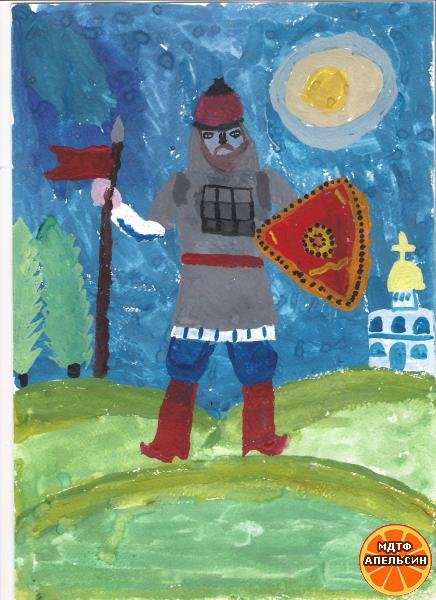 Богатырь гуашью