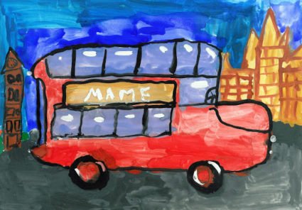 Рисование автобус украшенный