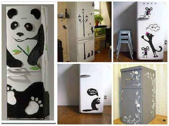 Раскрасить старый холодильник