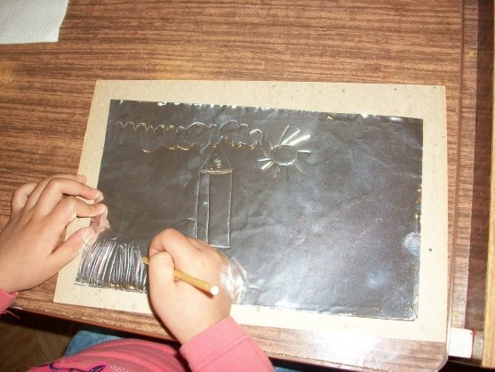 Рисование на фольге