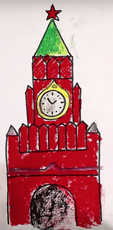 Рисование Кремль и салют