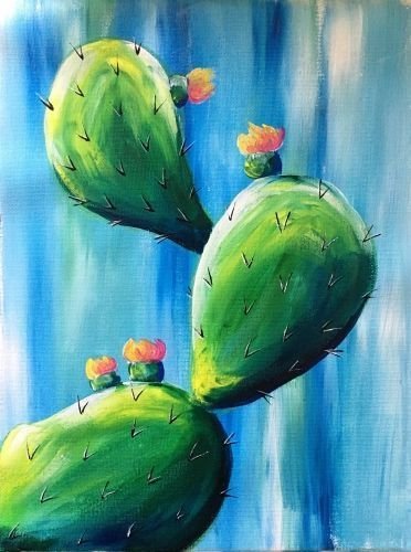 Кактус гуашью