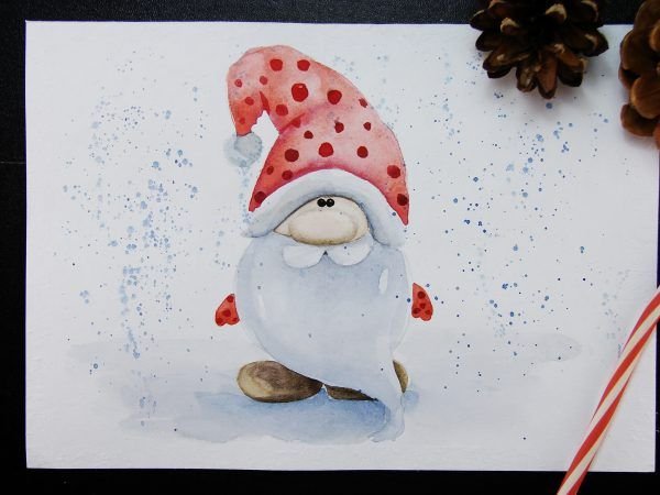 Акварельные новогодние Гномы