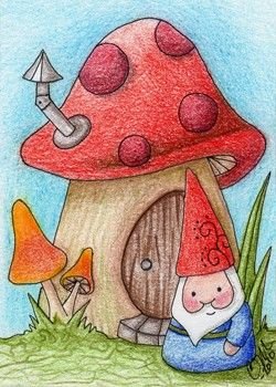 Рисование сказочные домики для гномиков