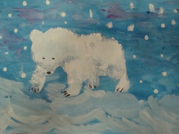 Рисование мишка на севере