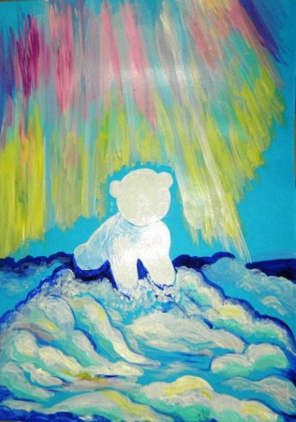 Медвежонок гуашью для детей