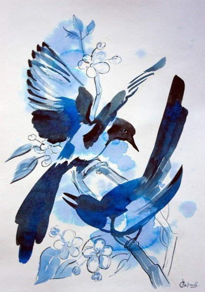 Декоративная композиция птицы