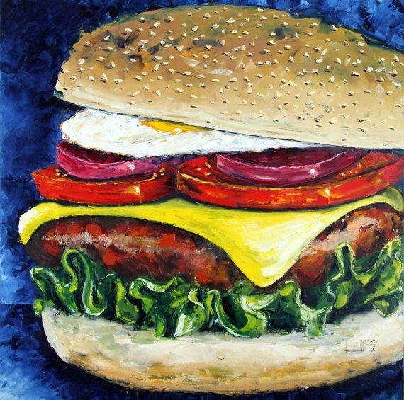 Гамбургер картина маслом