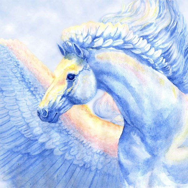 Пегас акварель