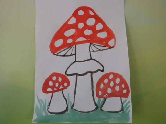 Рисование с детьми грибы