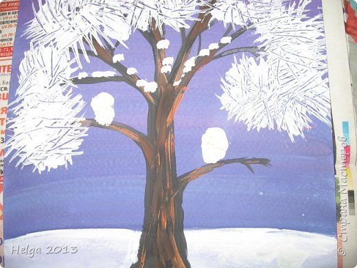Рисование зимних деревьев