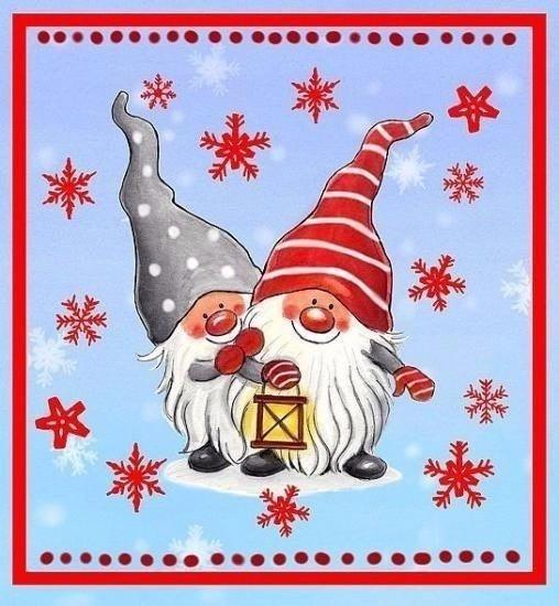 Новогодние гномики гуашь