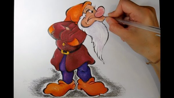 Новогодний Гном акварель