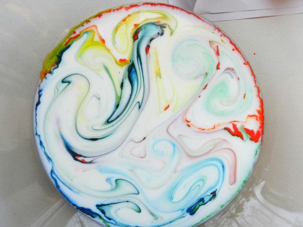 Рисование красками в молоке