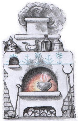 Рисунок русской печи