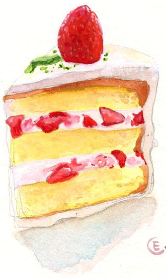 Кусок торта рисунок гуашью