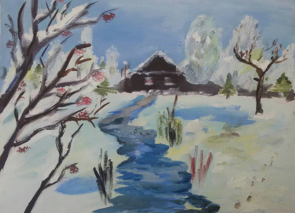 Рисунок ранняя весна 4 класс красками