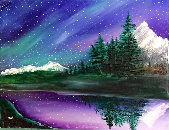 Правополушарная живопись Северное сияние