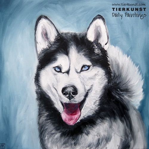Портрет на холсте хаски