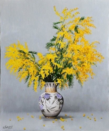 Мимоза на картинах художников