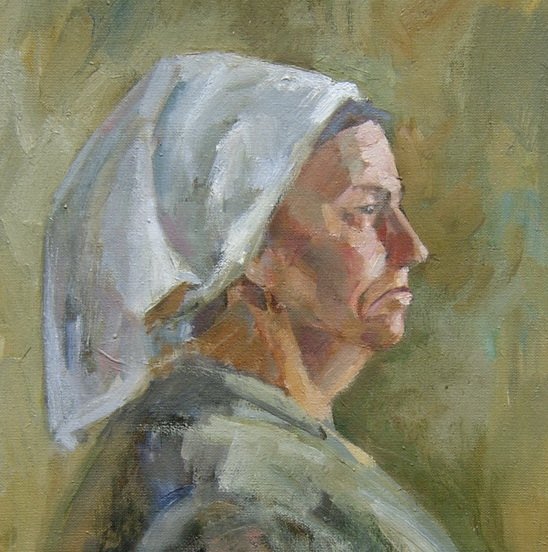 Гуашевый Этюд головы пожилого человека