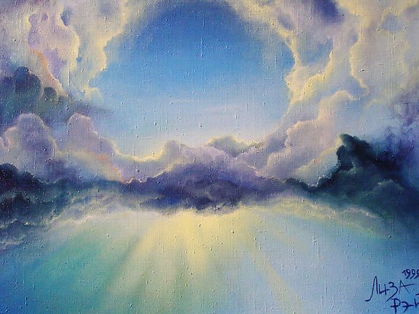 Небо облака живопись