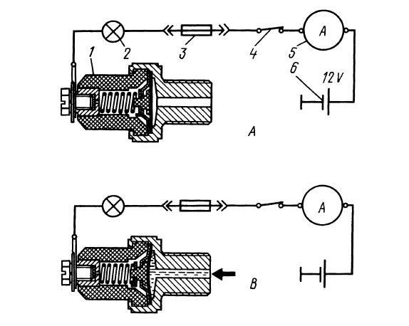 Сигнализатор аварийного давления масла ГАЗ 53 схема