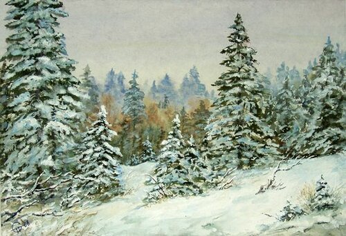 Ели зимой картины