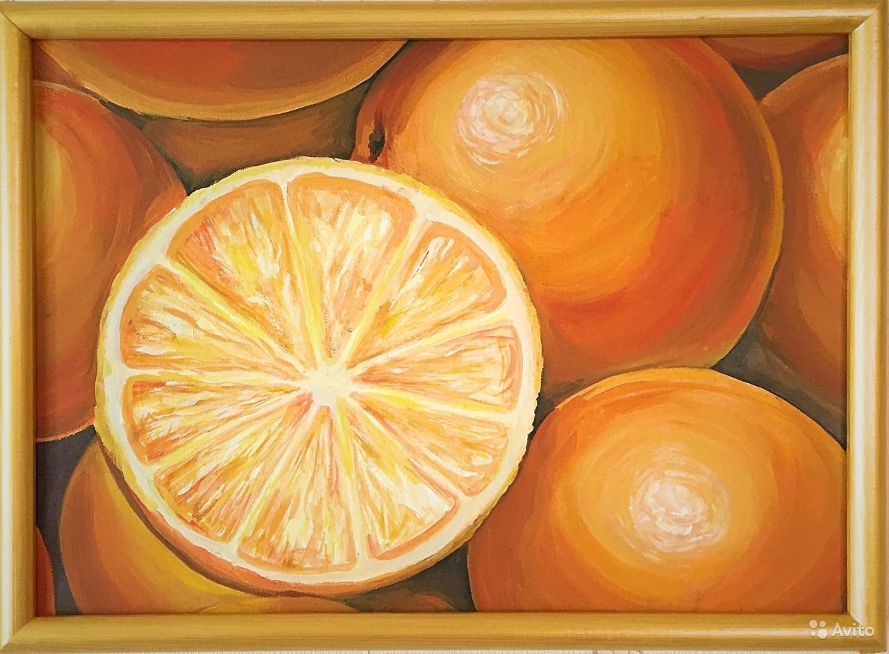Апельсин акрилом