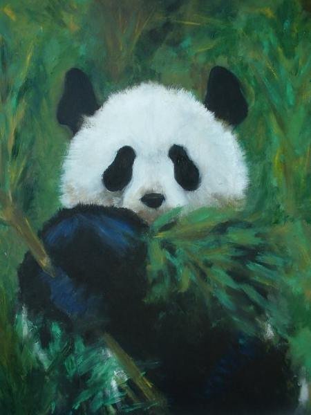 Панда гуашью