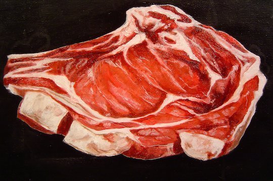 Мясо и колбасы акварель