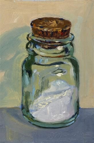 Стеклянная банка акварелью