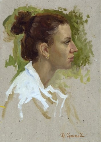 Живопись женская голова Академическая живопись портрет Репинка