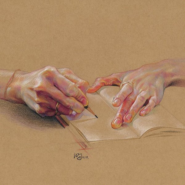 Руки пастелью