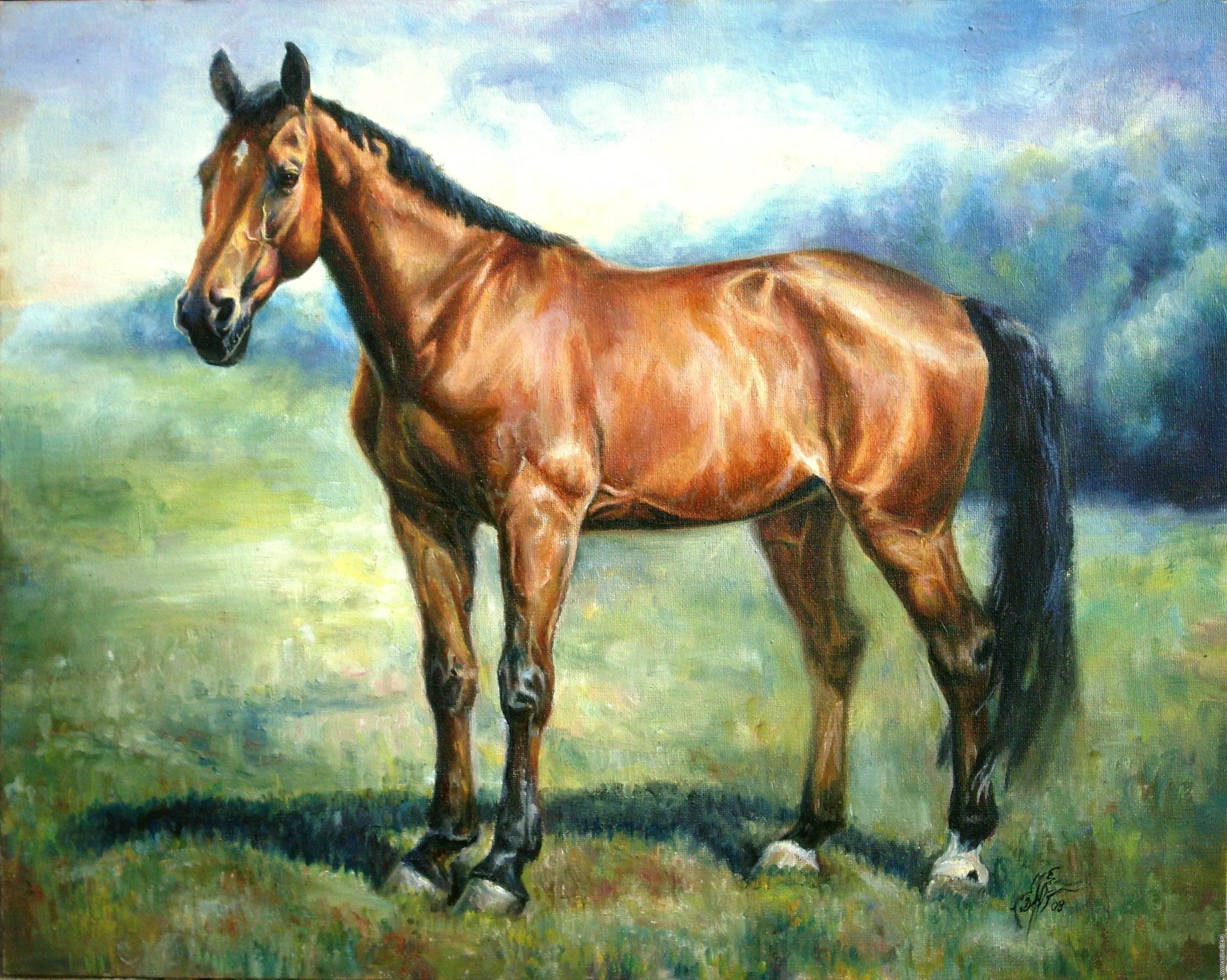 Лошади картины художников