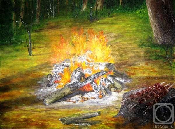 Масло живопись костер