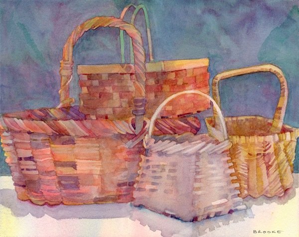 Корзинка гуашью