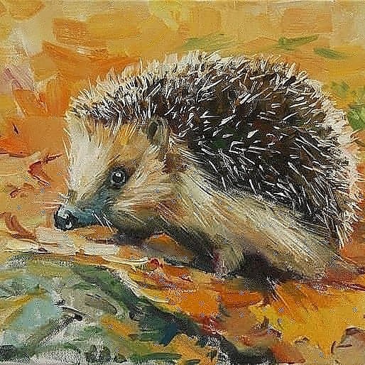 Ежик гуашью