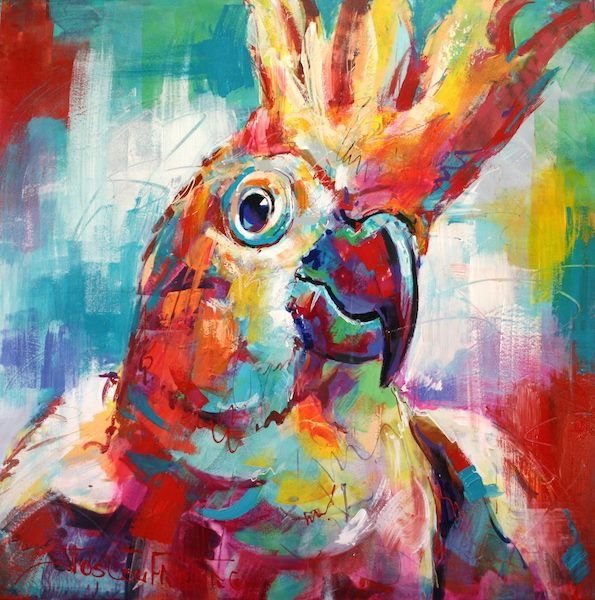 Попугай акрилом