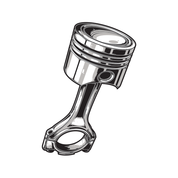 Поршень и шатун у машины