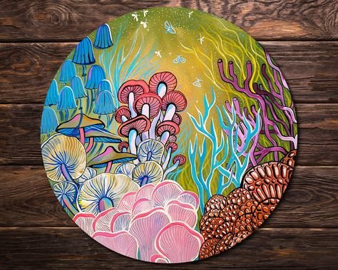 Картина маслом на пластинке