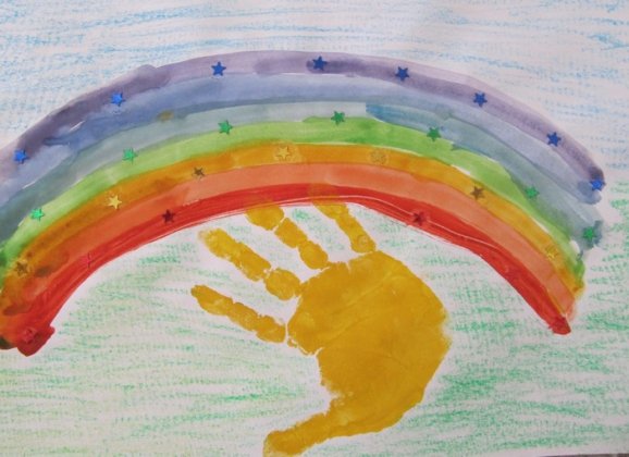 Рисование радуги в старшей группе