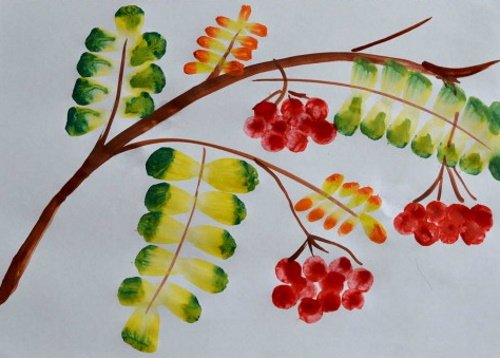 Рябина акварелью