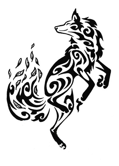 Тату волк маленький эскиз