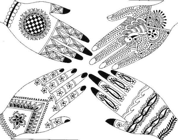 Мехенди Хамса на руке