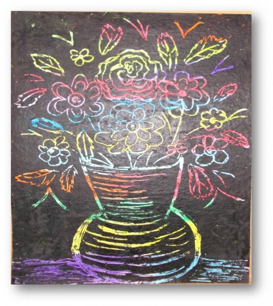 Техника рисования граттаж восковыми карандашами