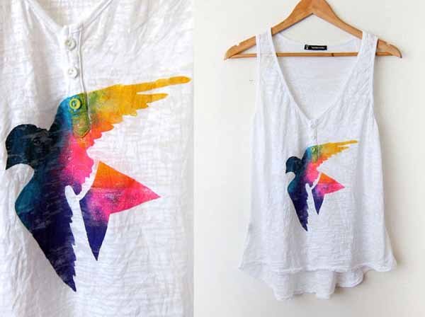 Роспись футболок восковыми мелками