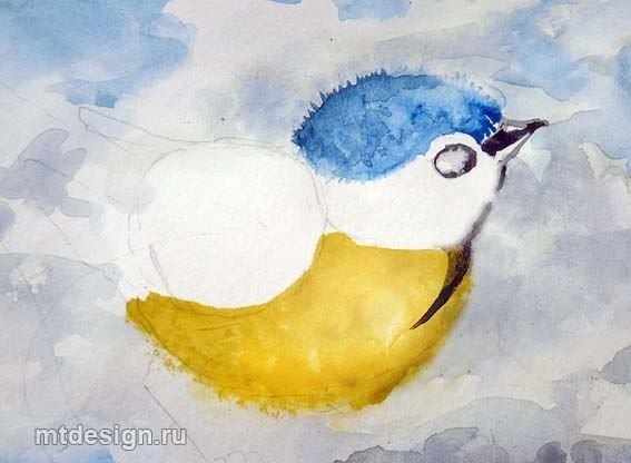 Птицы гуашью для детей