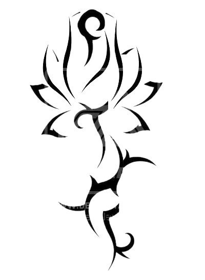 Тату трайбл с цветком эскизы
